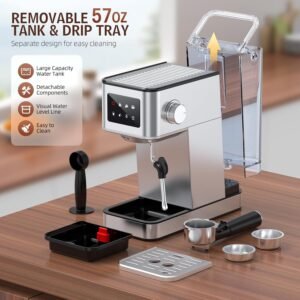 Compact Espresso Machine with Milk Frother